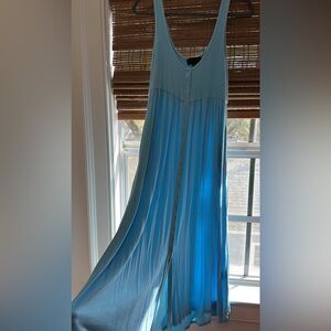 Hatch Light Blue softest Ribbed nursing and maternity dress